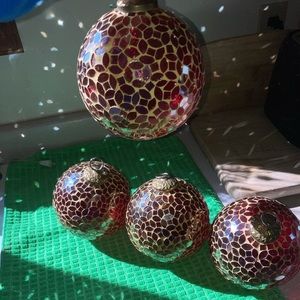 Pier 1 holiday/winter mosaic oversized ornaments